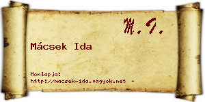 Mácsek Ida névjegykártya
