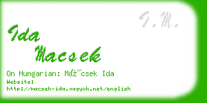 ida macsek business card